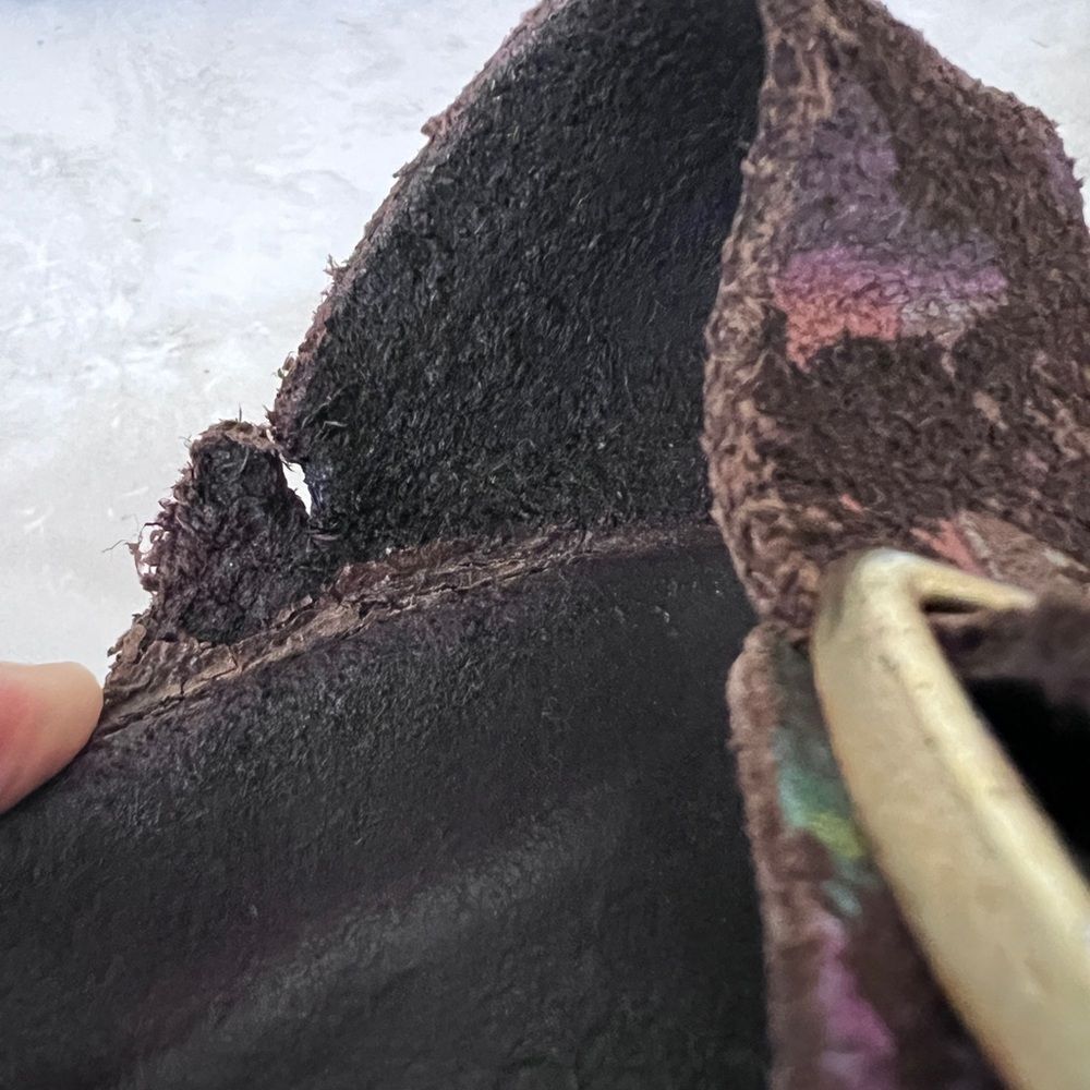 Birkenstock Arizona Leather Flower Crush Mocha Sandals - Picture 10 of 13